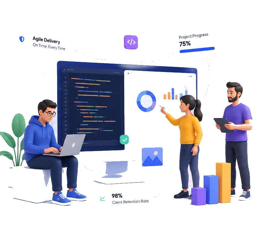 InCodeInfotech Team Collaboration with Dashboards and Code